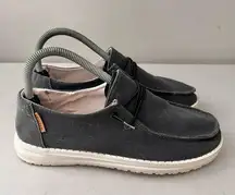Hey Dude Wendy Chambray Off Black Slip On Loafers  Women’s Size 7
