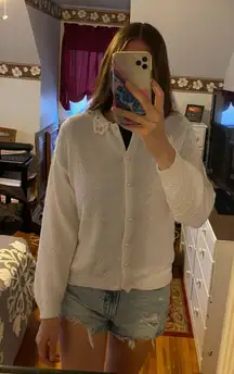 Vintage Lace Button Up White Cardigan 90s Girly 🤍