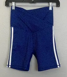 Wilo Cross Front Polka Dot Biker Short Blue/White Size XS
