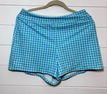 Lands End Womens Swim‎ Shorts Size 10
Blue Check plaid Stretch Modest Swimwear