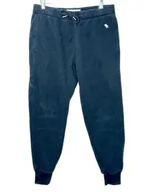 Abercrombie & Fitch Soft AF Fleece Black Cotton Cuffed Sweatpants Joggers Size M