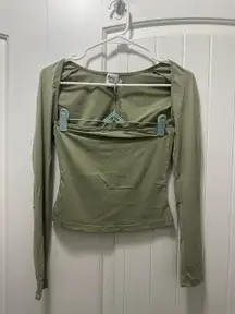 Princess Polly Green Two-Piece Top Olive Bolero Tube Set