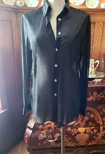 D&G Vintage Black Sheer Button Down Shirt IT42/US6