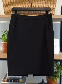 Express Black Woven Twill Pencil Skirt w/Pockets, 8