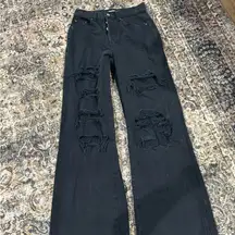 PacSun  high rise baggy ripped black jeans