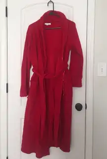 Cypress Adult Red Fleece Bathrobe Wrap Robe with Belt Medium