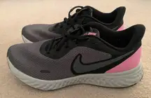 Women’s Revolution 5 Running Shoes Black/Pink/Dark Grey
