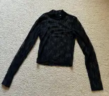 H&M Black Lace/Mesh Long Sleeve