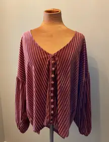 Burgundy light velvet batwing top