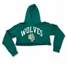 Darc Sport Wolves Women’s Green Crop Hoodie Sweatshirt Size S 475 of 500
