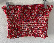FURST OF A KIND Ruched Red Tube Top‎