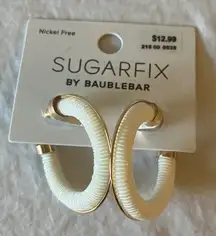 Sugarfix: White/Gold Tone Hoop Earrings
