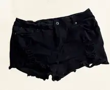 Edgy Black Distressed Jean Shorts for Women