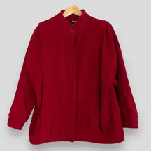 Vintage Coat Wool‎ Blend Women Red Winter Button-Up Classic Forecaster of Boston