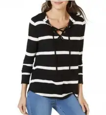 Womens INC Hooded Lace Front Top - Sz S