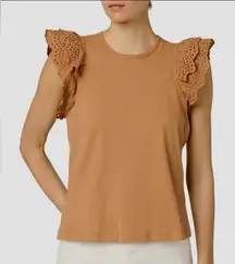 Joe’s eyelet flutter Sleeve Top SZ:M