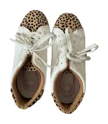 Dr Scholls Womens Sneaker 7M   Brown Leopard‎ Print Slip On With Laces