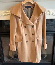 AK  Wool Pea Coat Camel Winter Long