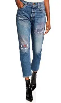 AO.LA | By Alice + Olivia High Rise Slim Girlfriend Jeans Saint & Sinner Size 25