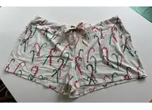 Soma Candy Canes Cream Size XXL Sleep Shorts Drawstring Pockets cotton blend