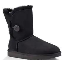 UGG Bailey Button Black Suede Boots