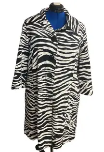 APPRAISAL Women’s Zebra/Animal‎ Print Lightweight  Midi Jacket Size Large