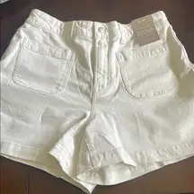 NWT Madewell Curvy High Rise Sailor Shorts Cream White size 29