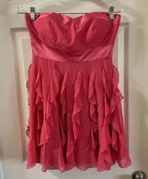 BCBGeneration  Strawberry Strapless Flutter Dress 4