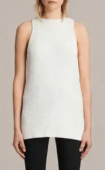 Allsaints Arleta Vest White Knit Sweater Tank
