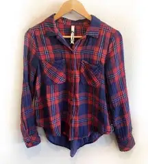 Seven7 plaid button down shirt XS