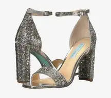 Betsey Johnson heels /women silver in color  size 7.5 gorgeous elegant.