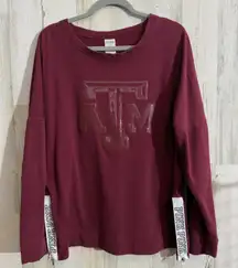 Texas A&M Women Lightweight Sweatshirt Large Red Victoria's Secret PINK Logo