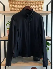 Roots Rib Knit Activewear Softshell Fully Zip Jacket w/Pockets & Thumbholes, XL