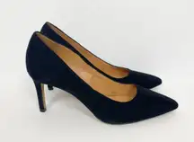 J. Crew Suede Black Pump Heels Size 8 Pointed Toe