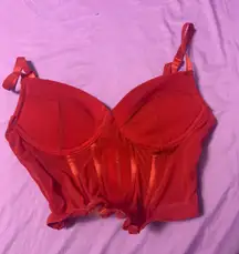 red corset top