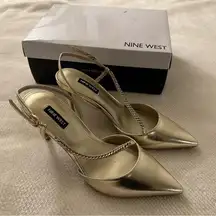 NIB  Gisha Pumps 8.5 Slingback Chain Link High Heel Dress Pumps 8.5