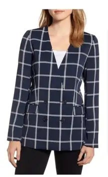 J.Crew French Girl Windowpane Crepe Blazer
