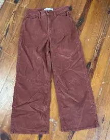 Old Navy Sky Hi Wide Leg Corduroy Pants Rust Womens Size 6 High Rise