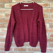 Abercrombie Fitch Open Front Knit Cardigan Women’s Small Berry Pink Long Sleeve