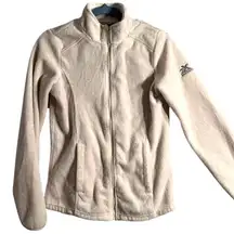 ZeroXposur Womens Jacket Size S White Fleece Full Zip Fron Pockets Long Sleeve