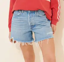 AGOLDE Parker Long Cut-Off Shorts Denim