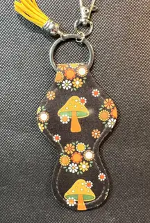 Retro Mushrooms Chapstick Lipstick Holder Keychain