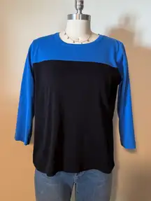 Black and Blue 3/4 Sleeve Tshirt 