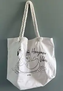 Miss to Mrs Honeymoon Vibes Canvas Rope Handle Tote Bag