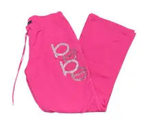 Bebe Y2K Bedazzled Logo Flared Pants