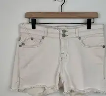 Rock & Republic Bonnaroo Cream Off White Cutoff Shorts, 8