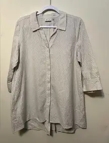 Habitat Clothes To Live In Long Sleeve Tunic Medium Neutral Minimalist Lagenlook