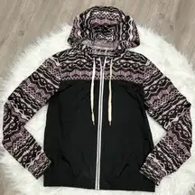 Empyre Black and Pink Patterned Bomber Jacket