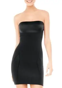 SPANX Black Slimmer Shine Strapless Shimmer Slip L