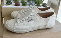 SUPERDRY Women's White Blue Stitch Sneakers Size 6 NEW NWOB